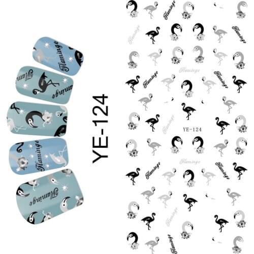 UPRETTEGO NAIL ART BEAUTY WATER DECAL SLIDER NAIL STICKER TRIPLE COLORS FLAMINGO FRUIT PINEAPPLE LEMON CHERRY YE124-129