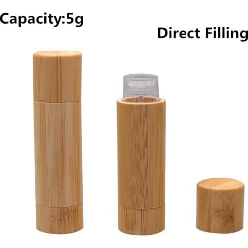 20/30pcs 5ml Round Natural Bamboo Lip Balm Container Lipstick Tube DIY Cosmetic Lip Gloss Bottle Makeup Lip Stick Pipe Shell