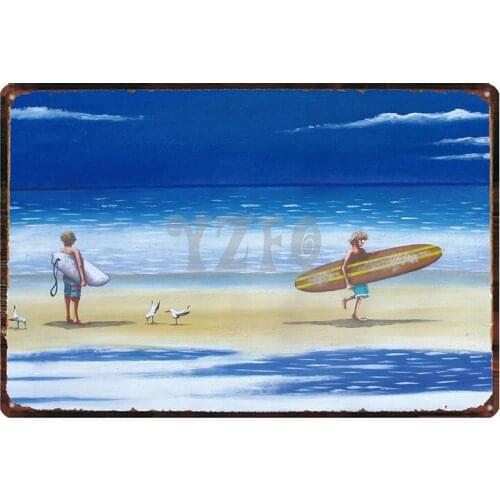 Summer Beach Surf Tin Signs Holiday Metal Plate Wall Pub Home Art Beach Vintage Decor Cuadros DU-3151A