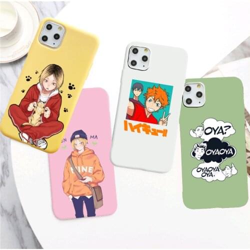 Cute Japan Anime Oya Haikyuu Clear Phone Case For iPhone 11 12 Pro XS MAX XR X 7 8 6Plus SE 2020 Candy Soft Silicone Phone Cove