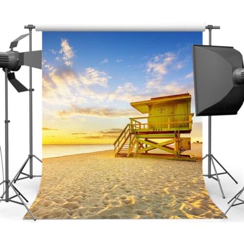 Mehofoto Summer Sandy Beach Background Sunset Sky Sea Photography Backdrops for Photo Studio S-540