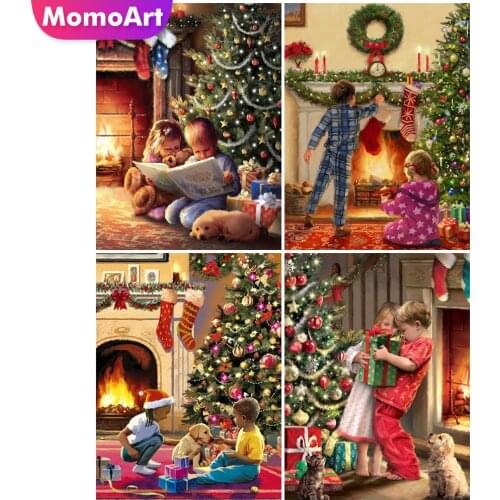 MomoArt 5D DIY Diamond Painting Christmas Full Square Diamond Embroidery Child Cartoon Craft Kit Mosaic Art Home Decor Gift