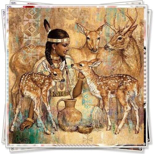 Golden Panno,Needlework,DIY DMC Cross stitch,Sets For Embroidery kit 14ct unprinted cotton thread Beauty deer Cross-Stitching