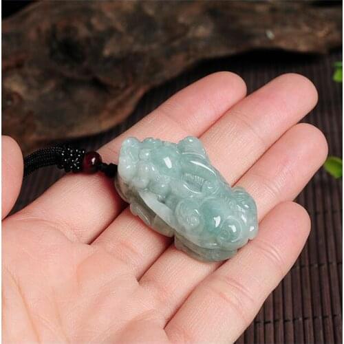 Natural A cargo green emerald brave troops pendants authentic Myanmar emerald pendant necklace men and women