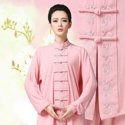2016 new embroidery long sleeved ladies tai chi clothing Kung Fu performance clothing Wushu Clothing martial art Uniforms