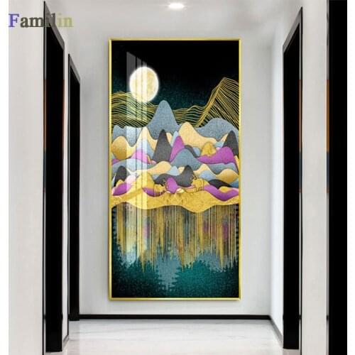 New Abstract Style Foggy Mountain Forest Lanscape Canvas Painting Poster And Print Wall Art Pictures For Living Room Home Décor