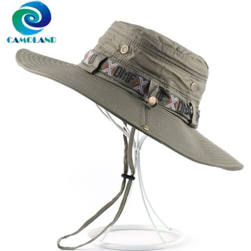 CAMOLAND Waterproof Bucket Hat For Men Women Outdoor Fishing Cap Summer UV Protection Sun Hat Male Panama Cap Female Beach Hats