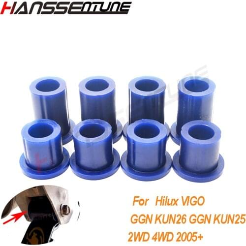 HANSSENTUNE Rear Leaf Spring Shackle Upper and Lower Bush For Hilux VIGO GGN KUN26 GGN KUN25 2WD 4WD 2005