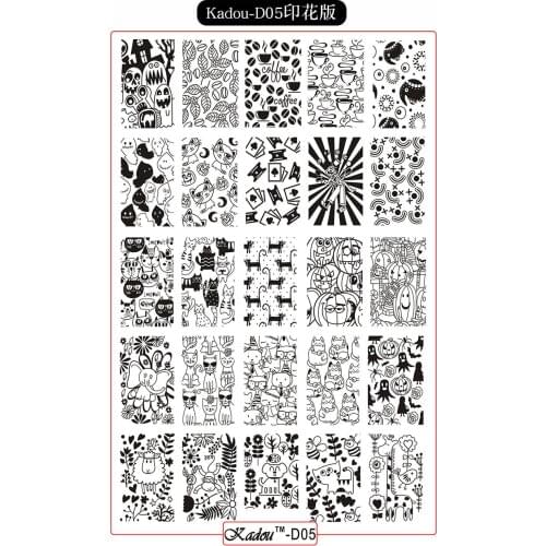 SQUARE IMAGE PLATE #01-06: PATTERNS, CARTOON, BUTTERFLY, UMBRELLA,CHRISTMAS, Large Nail Art Image Stamp Template Plates Polish