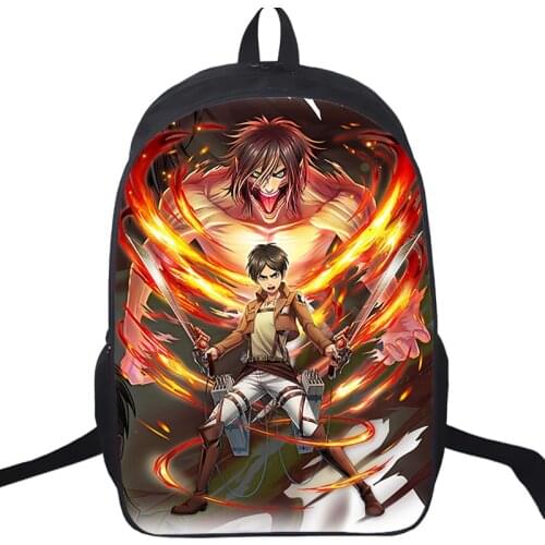 Mochila 16 Inch Attack on Titan Anime Backpack for Teenager Boys Schoolbag Student Large Backpacks Travel Satchel Girls Bagpack