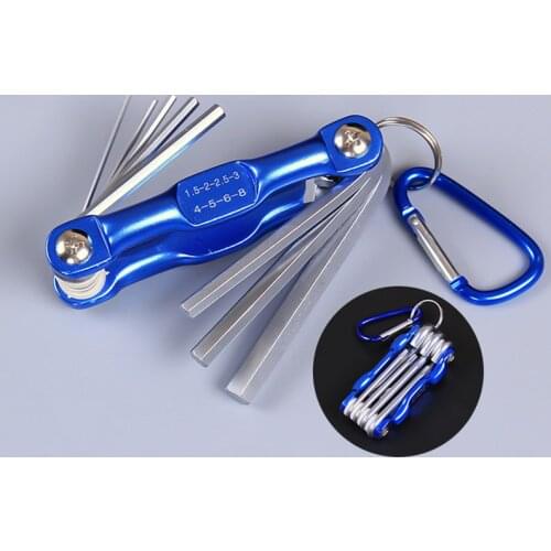 Folding Hex Wrench Metal Metric Allen Wrench set Hexagonal Screwdriver Hex Key Wrenches Allen Keys Hand Tool Portable set with