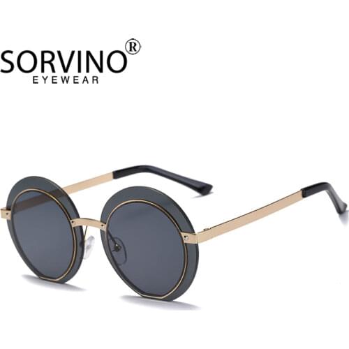 SORVINO Futuristic Oversized Round Sunglasses 2020 Women Men Retro Festival Sunglass Mirror Sun Glasses Double Lens Shades SP65