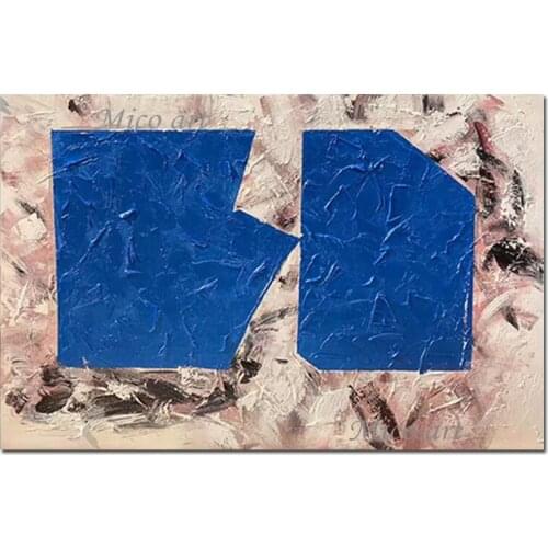 Modern Home Decorative Items Hand Painted Abstract Blue Canvas Art Oil Painting Home Decor Pieces Unframed Paintings Wall Art