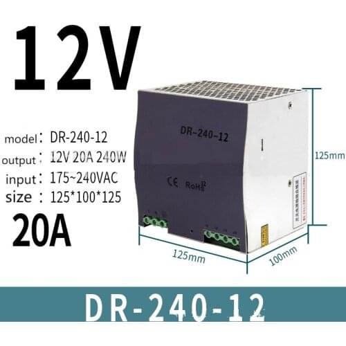 SUSWE Dr-30 /45 /60 /120/ 75 / 240 12v48v mdr-100-24 V rail switching power supply
