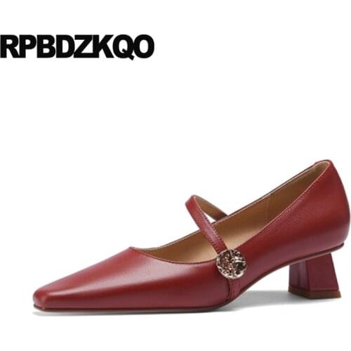 Mary Jane Rhinestone Beige Crystal Block Wine Red Ladies Black High Heels Pumps Square Toe Jewel Diamond Prom Shoes Vintage Low