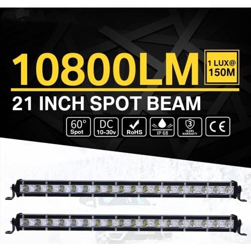 Ultra Slim 21'' led light bar 12V 24V Led Bar Spot Beam Driving work Light for Jeep Trucks Tractor off road 4x4