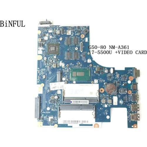 AVAILABLE TESTED ALREADY ACLU3 / ALCU4 NM-A361 For LENOVO Ideapad G50-80 LAPTOP MOTHERBOARD WITH PROCESSOR I7-5500U+VIDEO CARD