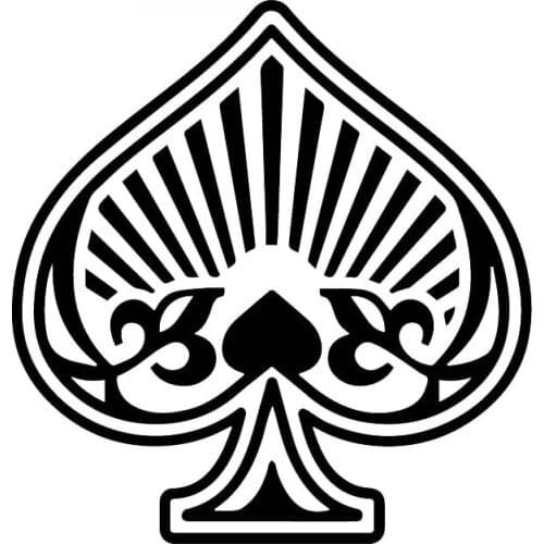 Funny Poker Spades Pattern Exquisite Decals Car Stickers Window Personalized Pvc Waterproof Decals Window Windshield Accessories