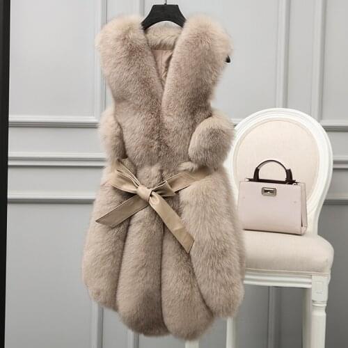 Winter Warm Coat Women Clothes Real Fox Fur Vest Korean Vintage Elegant Vests Autumn Jacket Manteau Femme Hiver ZL594