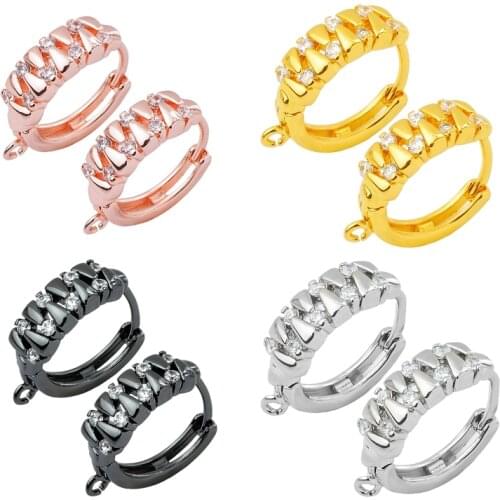 1pair Earring Findings Earrings Clasps Hooks Fittings DIY Jewelry Making Alloy Hook Drop earrings Accessories Zircon earings