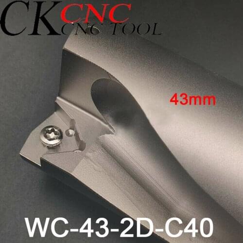 1pcs C40-2D43 WC08 CNC U drill WC-43-2D-C40 indexable drill fast brute force drill 43mm 2D for WCMT080412 blade