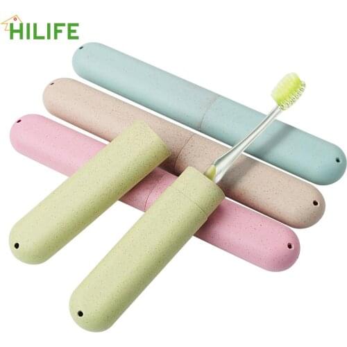 1pc Portable Travel Toothbrush Box Toothbrush Tube Cover Case Health Tooth Brushes Protector Dustproof Wheat Straw