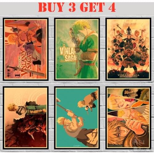 29 Designs Vinland Saga Kraft paper Poster HomeDecal Painting Wall Sticker 42X30cm