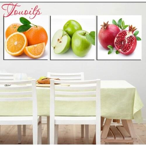 3 pcs Fruit Kitchen diamond painting full square&round drill diamond embroidery mosaic modern triptych home decoration painting