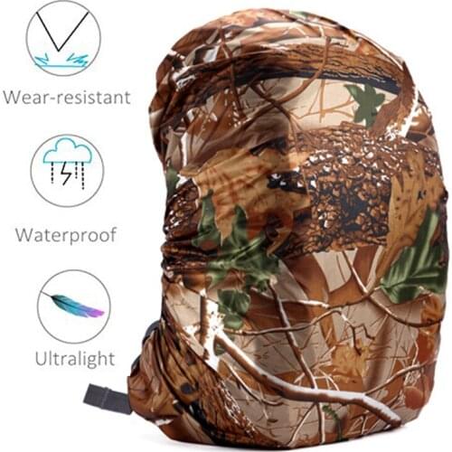 45L Rain Cover Backpack Waterproof Bag Camo Military Tactical Outdoor Camping Hiking Climbing Bag Folding Nylon Raincoat Suit