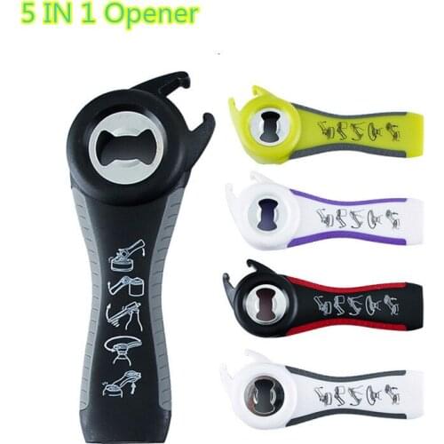5 in 1 Hot Multifuctional All In One Opener Bottle Opener Jar Can Kitchen Manual Tool Gadget Multifunction New