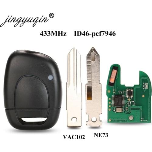 Jingyuqin Car Remote Alarm Key Fit for Renault Master Kangoo Clio Twingo NE72 Blade PCF7946 Chip 433MHZ