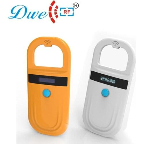 Free shipping rf ear tag reader mini fdx-b display rfid 134.2khz em4305 pet/animal id reader scanner 125khz
