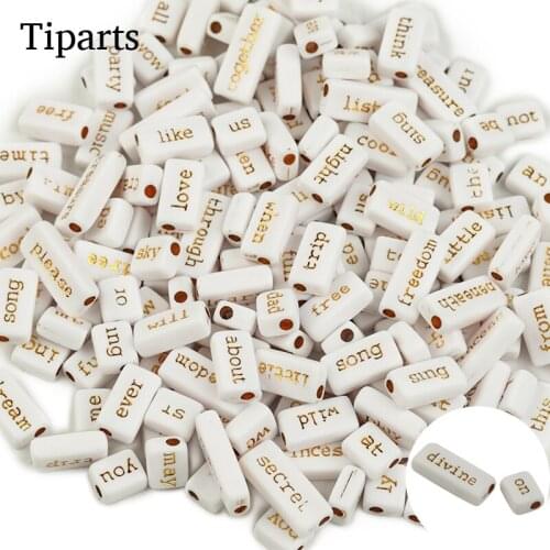 50pcs/lot Letter Beads Rectangular Shape Multi-size Word Beads Charms Bracelet Necklace For Jewelry Making Accessories