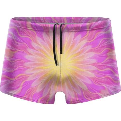 Rainbow Tie-dye Fast Dry Nylon Mens Swim Trunks Manview Swim Shorts with Europe Size Sexy Smmer Beach Shorts With Summer