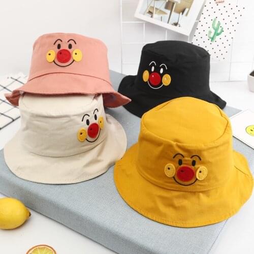 Japanese Harajuku Style Cotton Childrens Cartoon Fisherman Cap Boys Girls Summer Outdoor Thin All-match Baby Sun Basin Hat