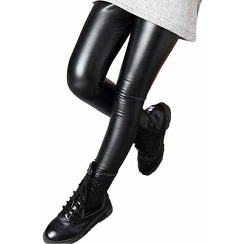 Faux PU Leather Kids Girls Legging Skinny Girl Pencil Pants Spring Autumn Childrens Leggings Clothing