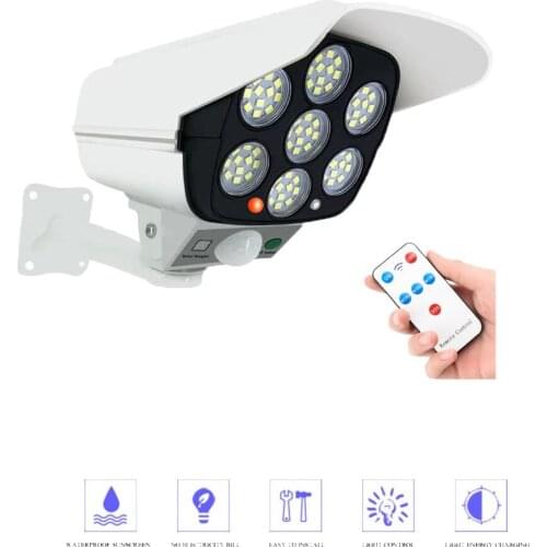 Remote solar fake monitor dummy camera light garden outdoors fairy decoration solaire lampara panel exterior spotlight yard wall