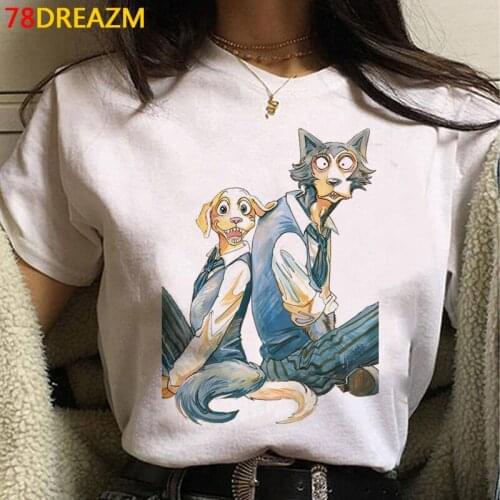 Beastars t shirt t-shirt men white t shirt harajuku kawaii streetwear grunge vintage tshirt ulzzang