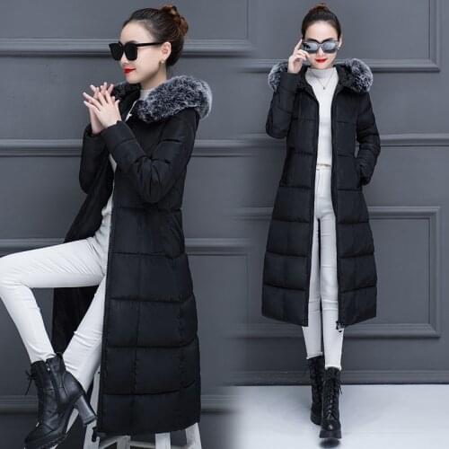 GOOHOJIO 2020 Arrival Fashion Slim Women Winter Jacket Cotton Padded Warm Thicken Ladies Coat Long Coats Parka Womens Jackets