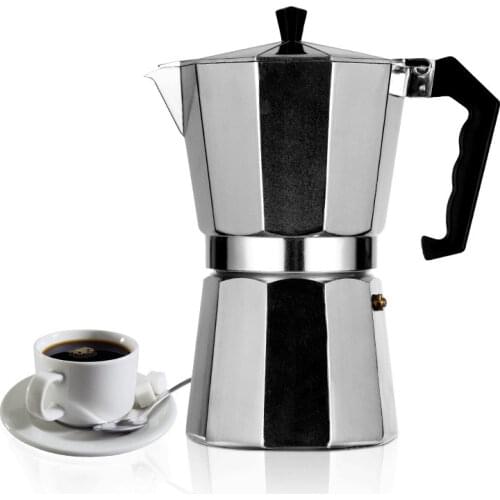 50-600ML Aluminum Mocha Coffee Pot Rapid Stovetop Coffee Brewer Classic Octagonal Shape Kitchen Accessories Coffee Utensils