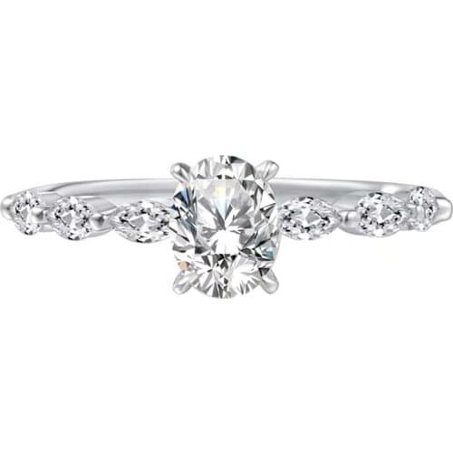 Dove Egg Shape Diamond Real Sterling Silver 925 Rings for Women Cute Romantic Luxury Elegant Engagement Wedding Gift Jewelry