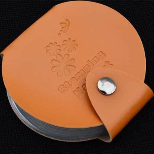 24slots Leather Nail Art Stamping Plate Case/Bag/Folder Nail Stamp Template Holder Album Storage for Dia 5.6cm Stencil