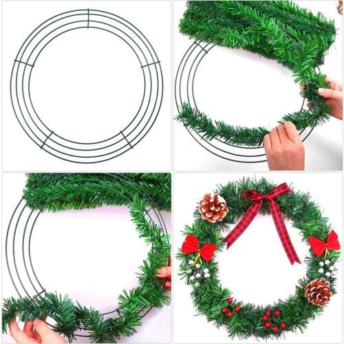 Round Christmas Metal Iron Wreath Ring Frame DIY Wedding Xmas Party Door Decor CLH@8