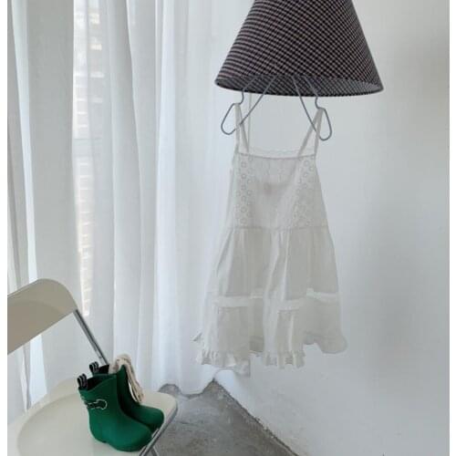 2021 Korea style girls lace dress fashion cotton summer shorts sleeve girls dresses