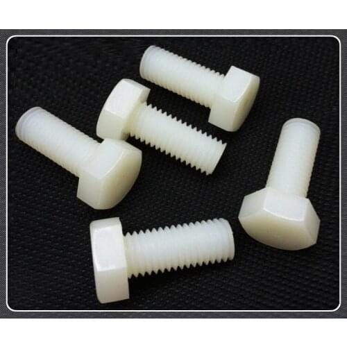 Metric Thread M8 Full Nylon Outside Hex Head Cap Screw Plastic Bolt Brand New