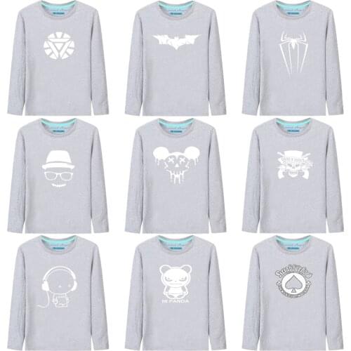 New Kawaii Luminous T Shirt Children 2021 Funny Spring Autumn Cartoon Long Sleeve T-shirt for Girls Tops Kids Boys Clothing