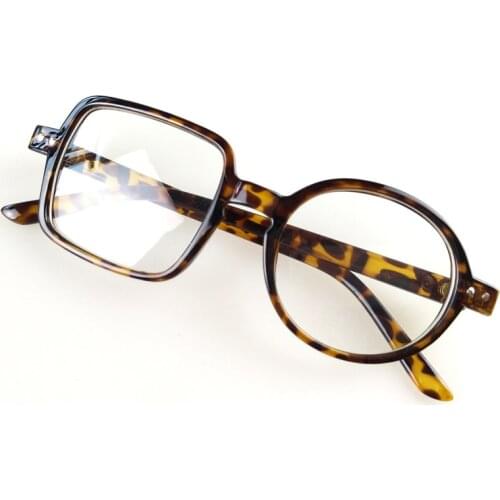 Left Square Right Round Transparent Glasses Fashion Personal Style Clear Glass Eyeglasses optical glasses Prescription frames D5