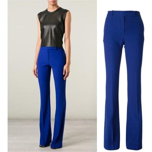 Office lady flare pants 2020 new Fashion brand England style elastic flare trousers