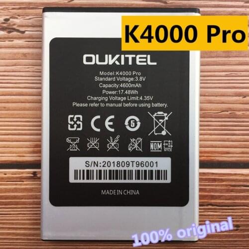 Original 4600mAh For Oukitel K4000 Pro Battery MTK6735P Quad Core 5.0"HD 1280x720
