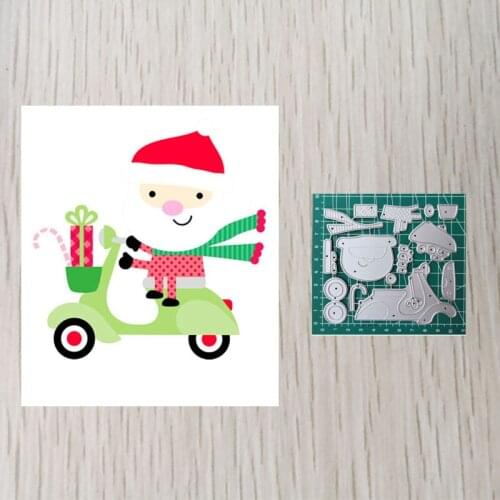 Santa Claus Cycling Cutting Dies For Scrapbooking Paper Card Making Stencil Die Knives Mold For Cutting Scrapbooking